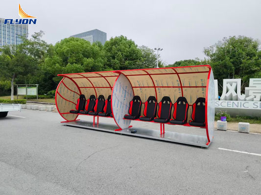 Giá tốt EN 13501 Chỗ trú ẩn băng ghế bành di động có bánh xe được chứng nhận chống cháy bằng da cho các đội bóng đá trực tuyến