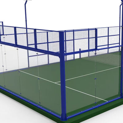 Giá tốt Quảng trường Padel thép mạ nóng với đèn LED 200W và bãi cỏ nhân tạo 12mm cho chơi chuyên nghiệp trực tuyến