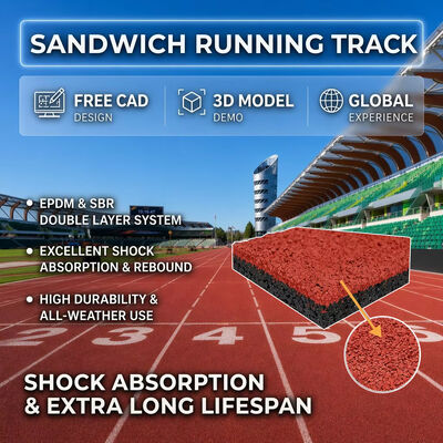 Giá tốt Multilayer Sandwich PU Running Track cao đàn hồi chống va chạm bề mặt thể thao chống thời tiết trực tuyến